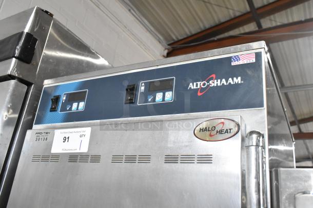 Alto Shaam 1000-UP Halo Heat Stainless Steel Heated Holding Cabinet, commercial casters, 120V, 1 Phase, excellent condition.