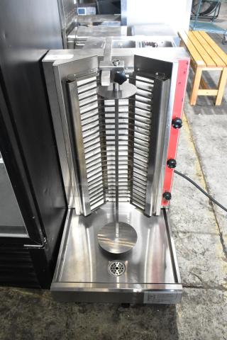 2024 Cookline 4E stainless steel countertop electric gyro machine, 240V, commercial use, pristine condition.