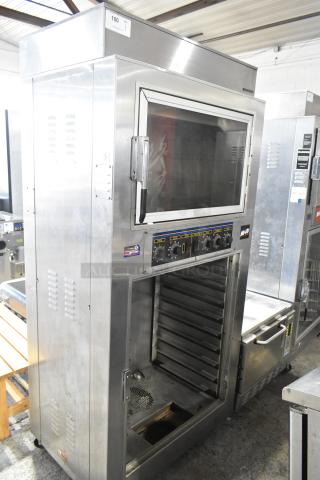 Nu Vu SUB-123 stainless steel oven proofer, 240V, 3-phase, on commercial casters. Excellent condition.
