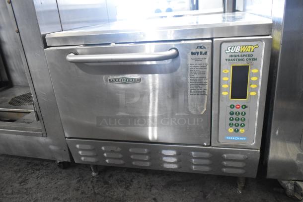 Turbochef NGC stainless steel rapid cook oven, countertop model, 208/230-240 volts, 1 phase. Control panel shows Subway branding.
