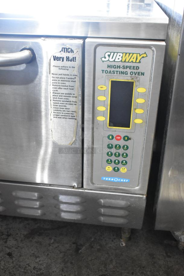 Turbochef NGC stainless steel rapid cook oven, electric, 208/230-240V, 1 phase, with control panel and visible caution label.