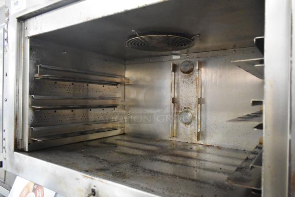 Duke TSC-6/18 stainless steel commercial oven proofer, interior view, 208V, 3 phase, with visible rust and wear.