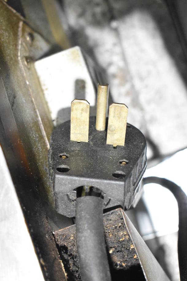 Alt text: Turbochef NGC plug detail, compatible with 208/230-240 Volts, 1 Phase, for a stainless steel commercial countertop oven.