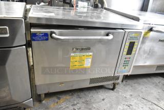 Turbochef NGC stainless steel commercial rapid cook oven, electric, 208/230-240V, 1-phase, with control panel and settings label.