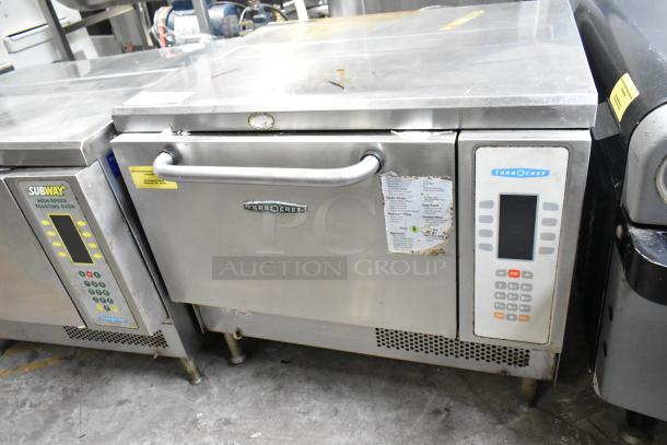 Turbochef NGC stainless steel rapid cook oven, commercial countertop model. Electric powered, visible control panel.