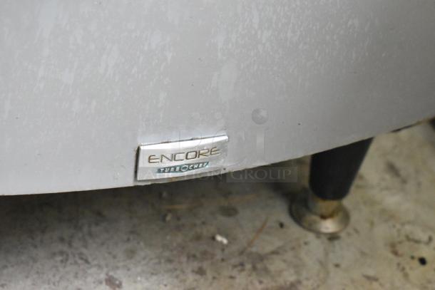 Turbochef Encore 2 metal countertop rapid cook oven, visible Encore label, electric powered, 208/230-240 volts, 1 phase.