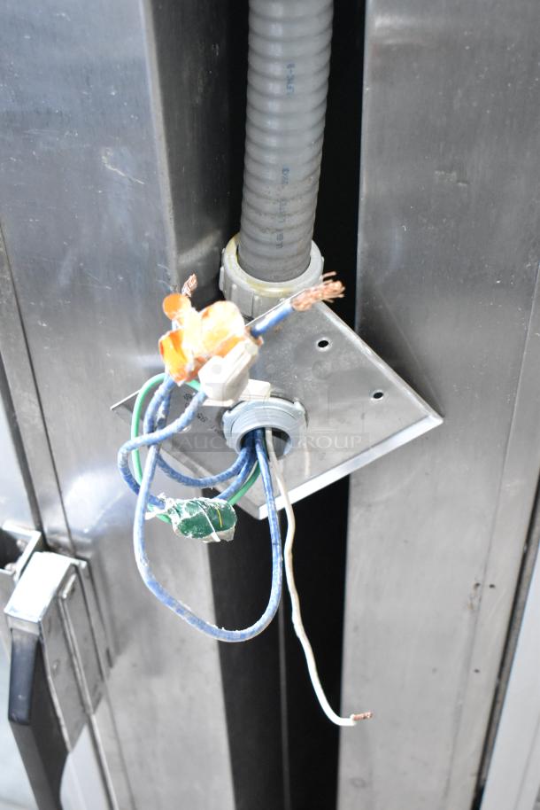 Nu Vu SUB-123P stainless steel oven proofer with exposed wiring. On commercial casters. 208V, 3-phase.