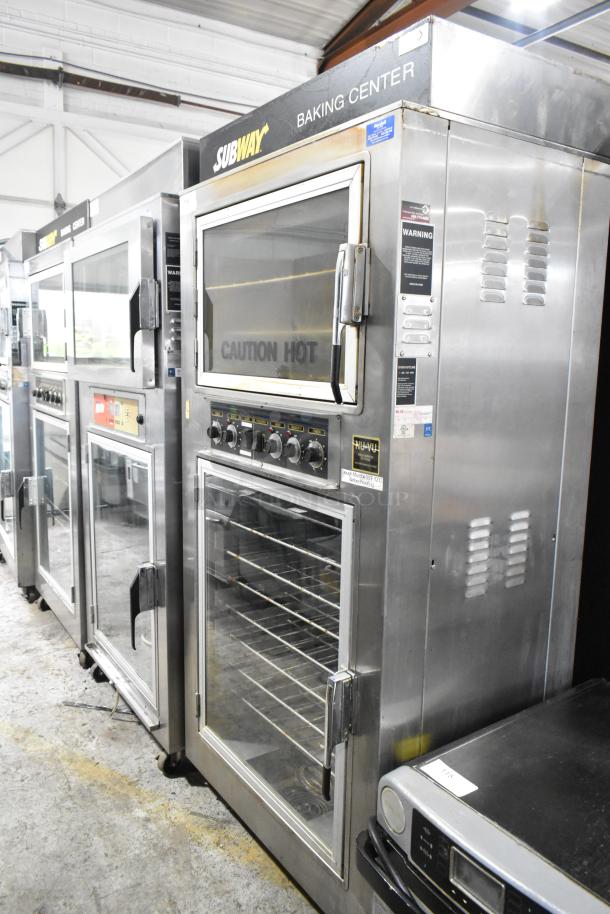 Nu Vu SUB-123 stainless steel commercial oven proofer, floor style, on casters. 208 volts, 3 phase, good condition.