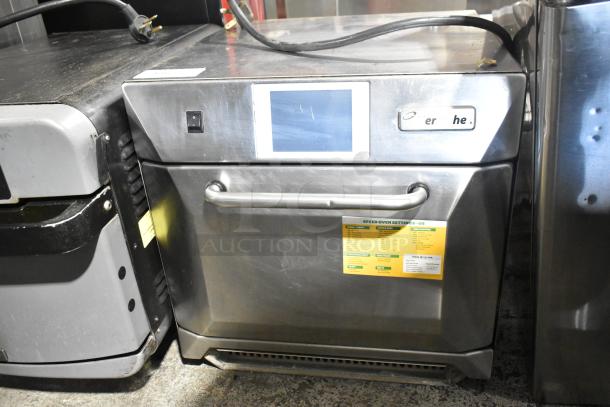 Merrychef eikon e4 rapid cook oven, stainless steel, electric, 208/240V, 1 phase, touchscreen, used condition.
