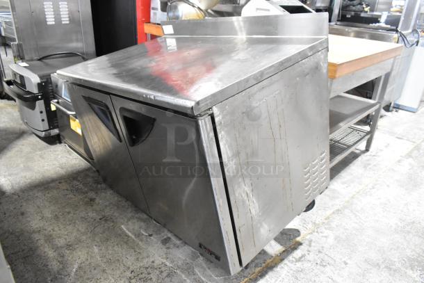 Turbo Air TUR-48SD Stainless Steel Commercial 2 Door Work Top Cooler on Commercial Casters. Caster Needs to be Reattached. 115 Volts, 1 Phase. - Image 5 of 9