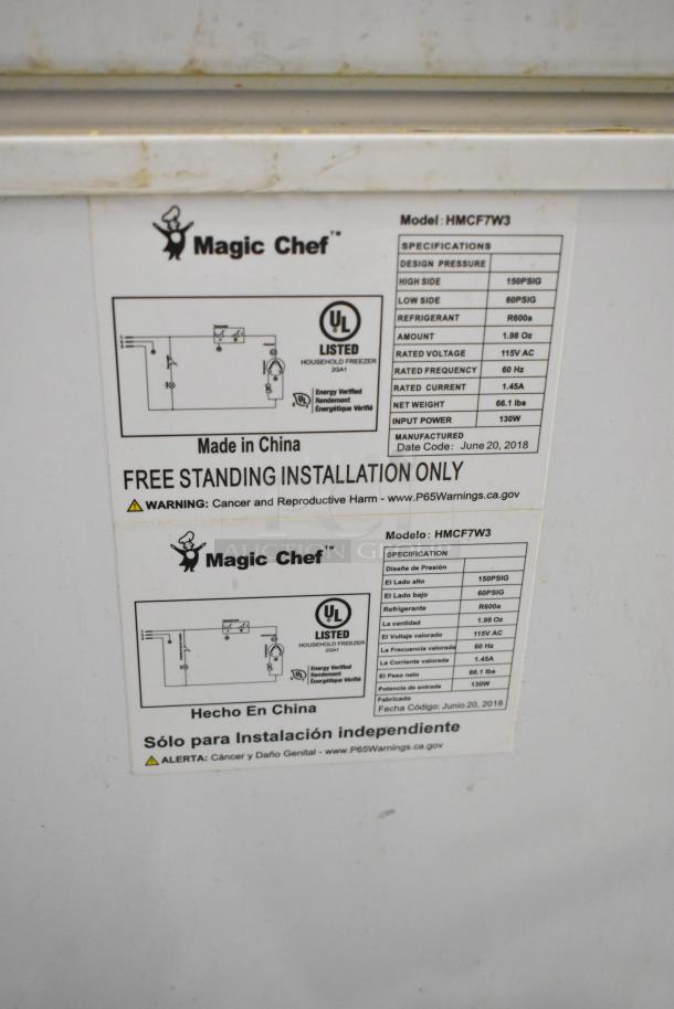 Magic Chef HMCF7W3 Chest Freezer. 115 Volts, 1 Phase. - Image 6 of 6
