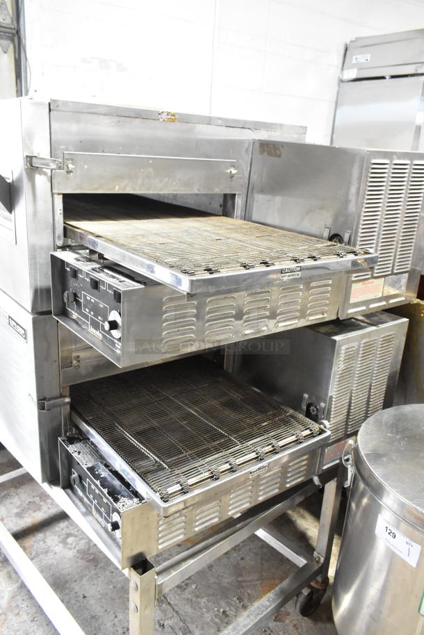 2 Lincoln Impinger 1132 Stainless Steel Commercial Electric Powered Conveyor Pizza Oven on Commercial Casters. 208 Volts, 3 Phase. 2 Times Your Bid! - Image 3 of 13