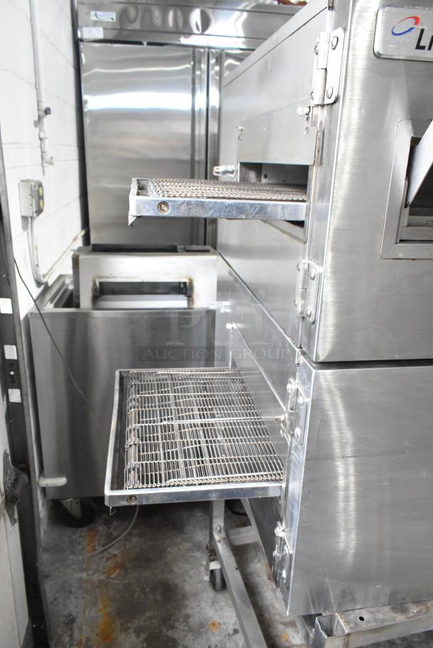 2 Lincoln Impinger 1132 Stainless Steel Commercial Electric Powered Conveyor Pizza Oven on Commercial Casters. 208 Volts, 3 Phase. 2 Times Your Bid! - Image 4 of 13