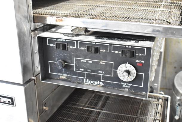2 Lincoln Impinger 1132 Stainless Steel Commercial Electric Powered Conveyor Pizza Oven on Commercial Casters. 208 Volts, 3 Phase. 2 Times Your Bid! - Image 8 of 13