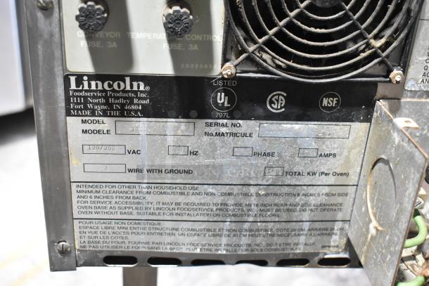 2 Lincoln Impinger 1132 Stainless Steel Commercial Electric Powered Conveyor Pizza Oven on Commercial Casters. 208 Volts, 3 Phase. 2 Times Your Bid! - Image 13 of 13