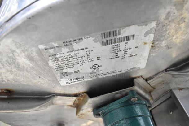 Delfield SALD-1 Stainless Steel Lettuce Spinner Salad Spinner on Commercial Casters. 115 Volts, 1 Phase. - Image 6 of 6