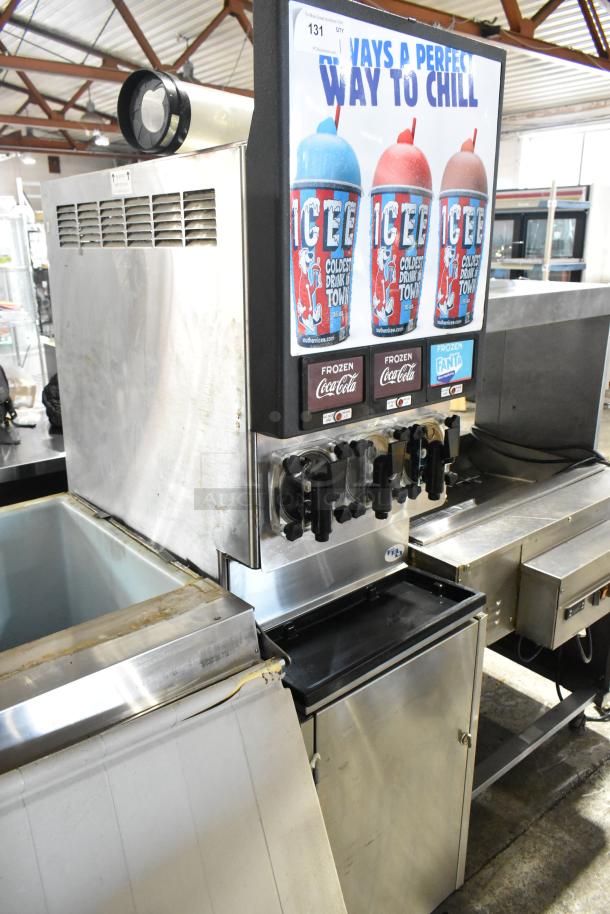 FBD FBD 563 Stainless Steel Commercial Floor Style 3 Flavor Slushie Machine on Commercial Casters. 125-245 Volts, 1 Phase. - Image 1 of 11