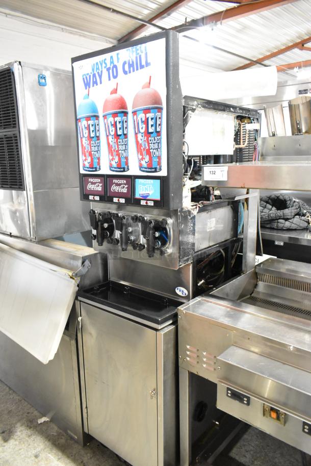 FBD FBD 563 Stainless Steel Commercial Floor Style 3 Flavor Slushie Machine on Commercial Casters. 125-245 Volts, 1 Phase. - Image 2 of 11