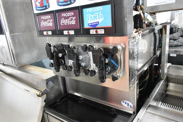 FBD FBD 563 Stainless Steel Commercial Floor Style 3 Flavor Slushie Machine on Commercial Casters. 125-245 Volts, 1 Phase. - Image 3 of 11