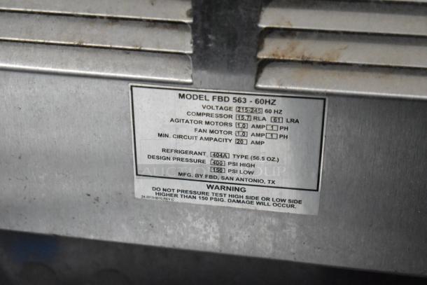 FBD FBD 563 Stainless Steel Commercial Floor Style 3 Flavor Slushie Machine on Commercial Casters. 125-245 Volts, 1 Phase. - Image 11 of 11
