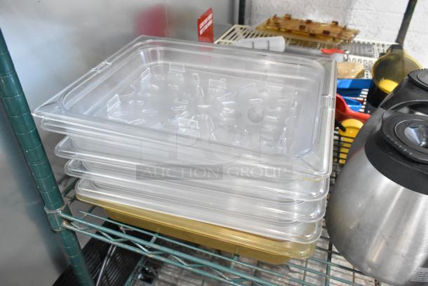 ALL ONE MONEY! Tier Lot of Various Items Including 2 Metal Coffee Pots, Poly Coated Racks, Poly Drop In Bins - Image 8 of 9
