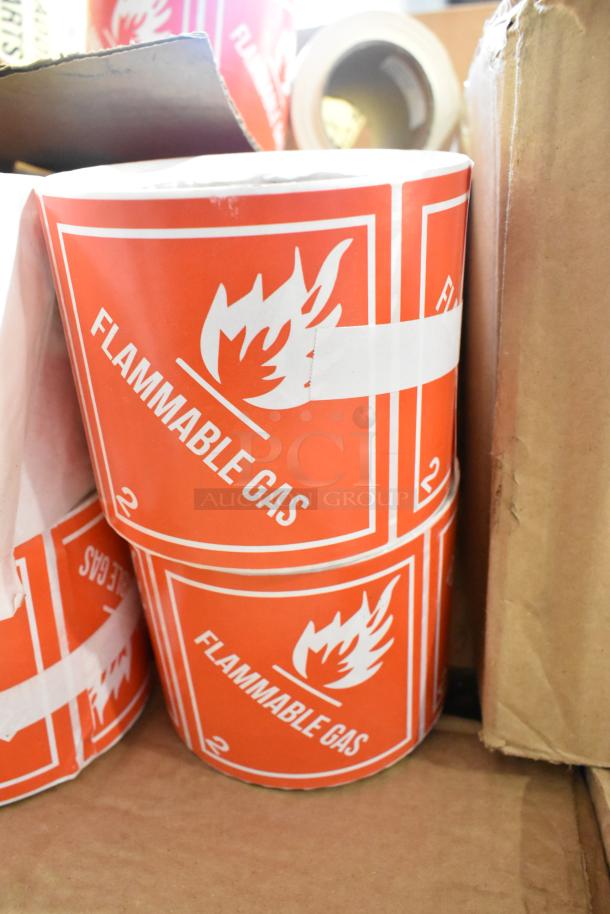 22 BRAND NEW! Boxes of Various Stickers Including Flammable Gas, High Claim Item, Additional Parts. 22 Times Your Bid! - Image 3 of 9