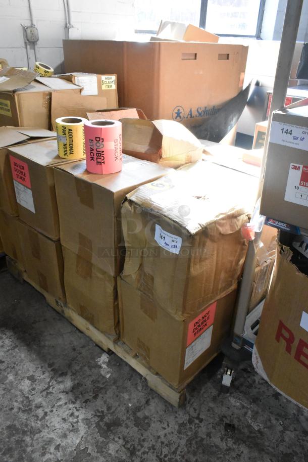 23 BRAND NEW! Boxes of Label Rolls Including Do Not Double Stack, Additional Parts Inside. 23 Times Your Bid! - Image 3 of 7