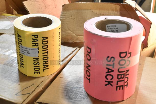 23 BRAND NEW! Boxes of Label Rolls Including Do Not Double Stack, Additional Parts Inside. 23 Times Your Bid! - Image 4 of 7
