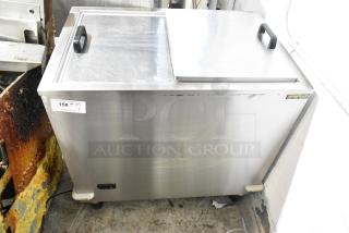 Silver King Stainless Steel Commercial Chest Freezer on Commercial Casters. 115 Volts, 1 Phase. - Item #1195057