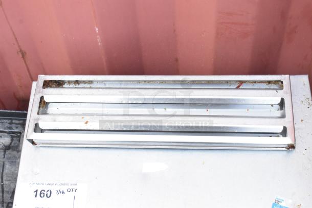 Dean Stainless Steel Commercial Fryer Oil Filtration System, used condition, with visible residue and slight rusting on edges.