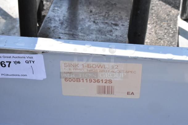 BRAND NEW SCRATCH AND DENT! Regency 600B1193612S Stainless Steel Single Bay Sink w/ Dual Drain Boards. - Image 8 of 8