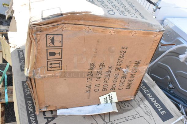 4 BRAND NEW SCRATCH AND DENT! items Including 475UCLG2BHBK Lavex Large Black 2-Shelf Utility Cart - 40 3/4" x 25 1/2" x 33 1/2", 600TB1896G Regency 18" x 96" 18-Gauge 304 Stainless Steel Commercial Work Table with 4" Backsplash and Galvanized Undershelf. 4 Times Your Bid! - Image 3 of 6