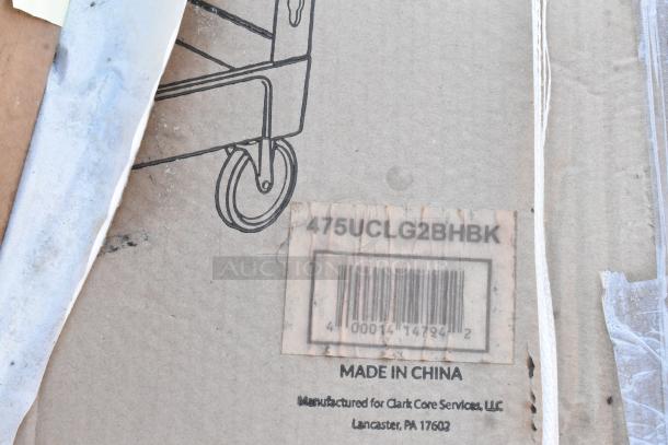 4 BRAND NEW SCRATCH AND DENT! items Including 475UCLG2BHBK Lavex Large Black 2-Shelf Utility Cart - 40 3/4" x 25 1/2" x 33 1/2", 600TB1896G Regency 18" x 96" 18-Gauge 304 Stainless Steel Commercial Work Table with 4" Backsplash and Galvanized Undershelf. 4 Times Your Bid! - Image 4 of 6