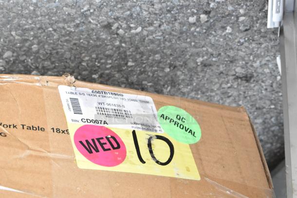 4 BRAND NEW SCRATCH AND DENT! items Including 475UCLG2BHBK Lavex Large Black 2-Shelf Utility Cart - 40 3/4" x 25 1/2" x 33 1/2", 600TB1896G Regency 18" x 96" 18-Gauge 304 Stainless Steel Commercial Work Table with 4" Backsplash and Galvanized Undershelf. 4 Times Your Bid! - Image 6 of 6