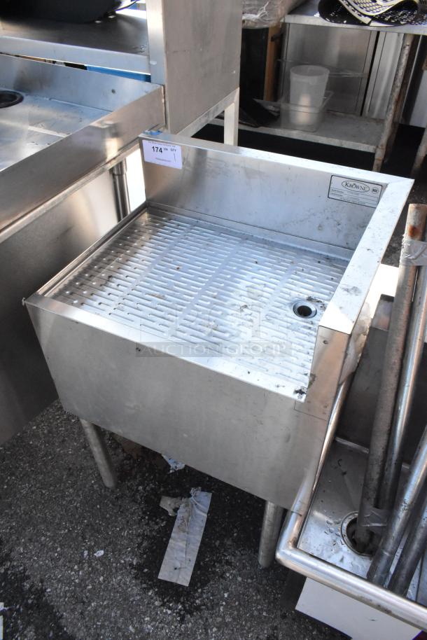 Krowne KR19-C24R stainless steel drain board, shows light wear, durable construction, ideal for commercial kitchens.