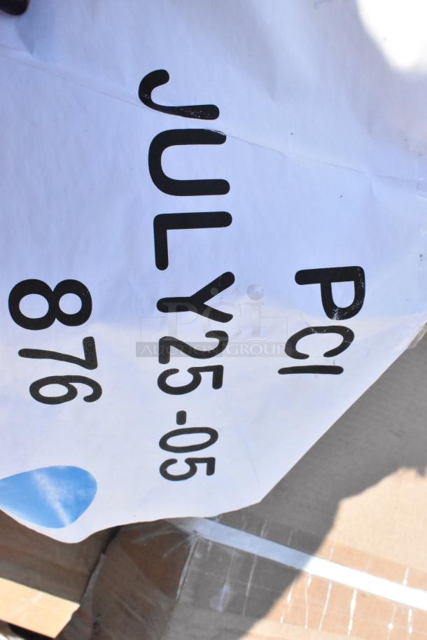Image showing a paper label with "JULY 25-05" and "876 PCI" printed, likely part of auction packaging.