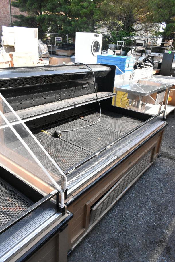 Killion PFW-74-43-48-V-N-MOBILE metal open merchandiser, 208/230 volts, 1 phase, commercial use, exterior wear visible.