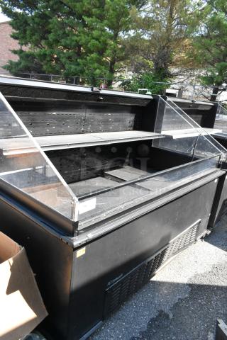 Killion PFW-74-43-56-V-N-MOBILE metal merchandiser, black, open grab-n-go, 208/230V, 1 phase, sturdy, ventilated front.