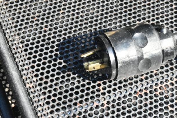 Killion metal open merchandiser plug on perforated surface, Model PFW-74-43-56-V-N-MOBILE, 208/230V, 1 Phase.