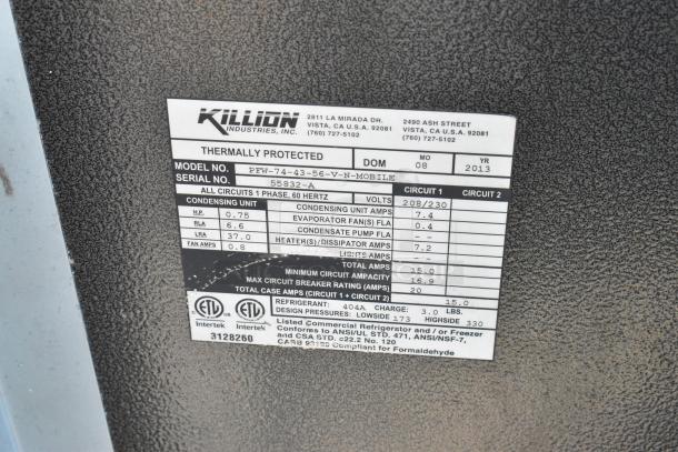 Killion PFW-74-43-56-V-N-MOBILE Metal Commercial Open Grab N Go Merchandiser. 208/230 Volts, 1 Phase. - Image 5 of 5