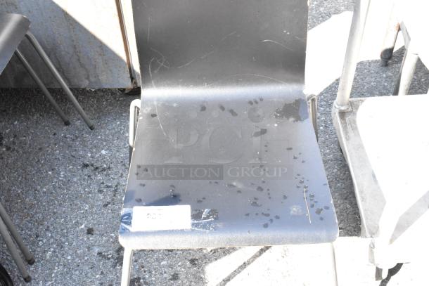 3 Black Dining Height Stackable Chair. 3 Times Your Bid! - Image 3 of 4