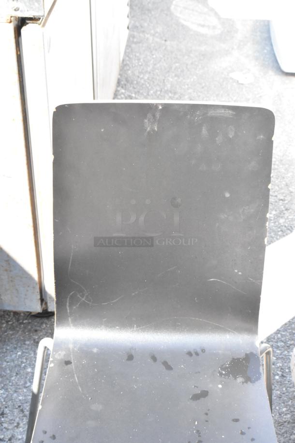 3 Black Dining Height Stackable Chair. 3 Times Your Bid! - Image 4 of 4