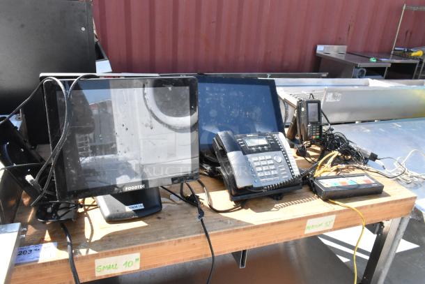 6 Various Items Including 3 Foodtec POS Monitor, RCA Corded Telephone, Credit Card Reader. 6 Times Your Bid! - Image 1 of 21
