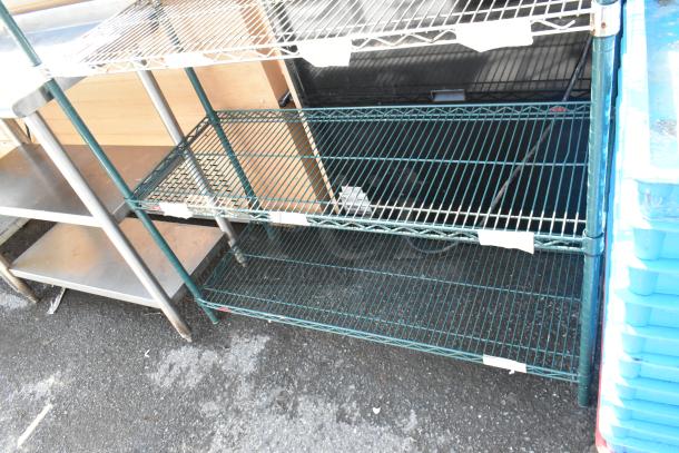 Green Finish 5 Tier Wire Shelving Unit. BUYER MUST DISMANTLE. PCI CANNOT DISMANTLE FOR SHIPPING. PLEASE CONSIDER FREIGHT CHARGES. - Image 3 of 4
