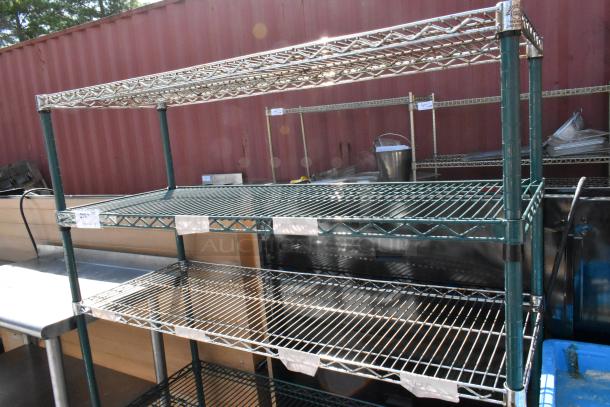 Green Finish 5 Tier Wire Shelving Unit. BUYER MUST DISMANTLE. PCI CANNOT DISMANTLE FOR SHIPPING. PLEASE CONSIDER FREIGHT CHARGES. - Image 4 of 4