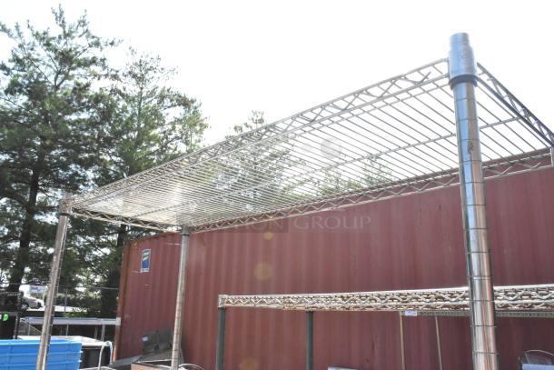 Chrome Finish 4 Tier Wire Shelving Unit. BUYER MUST DISMANTLE. PCI CANNOT DISMANTLE FOR SHIPPING. PLEASE CONSIDER FREIGHT CHARGES. - Image 6 of 6