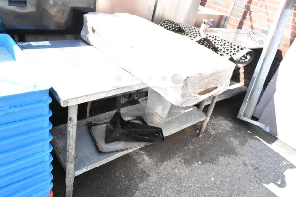 Stainless Steel Table w/ Metal Under Shelf and Contents Including Anti Fatigue Floor Mat. - Image 1 of 4