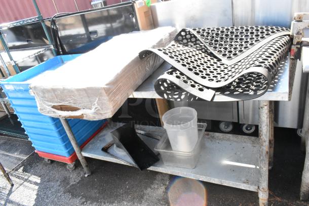Stainless Steel Table w/ Metal Under Shelf and Contents Including Anti Fatigue Floor Mat. - Image 2 of 4