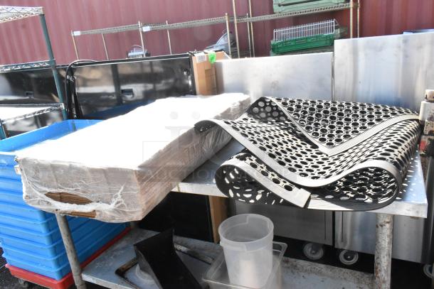 Stainless Steel Table w/ Metal Under Shelf and Contents Including Anti Fatigue Floor Mat. - Image 4 of 4
