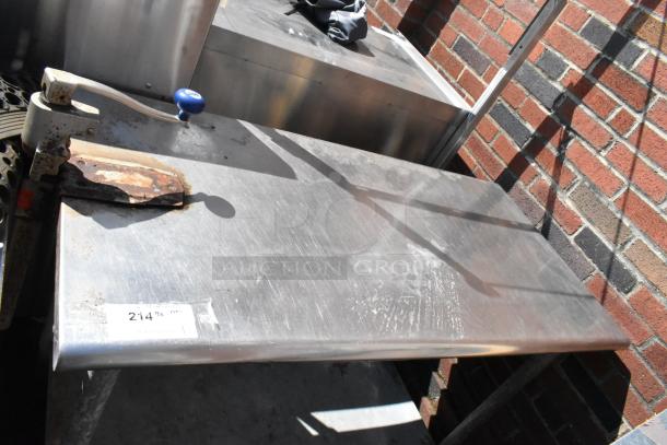 Stainless Steel Table w/ Metal Under Shelf and Commercial Can Opener Mount. - Image 3 of 5